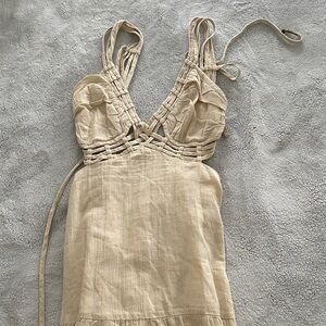 Free People Beige Strappy Dress